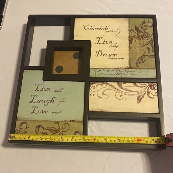 Home Decor Live Laugh Love Words Wall Art and Photo Frame EUC 14”x14” - Picture 3 of 8
